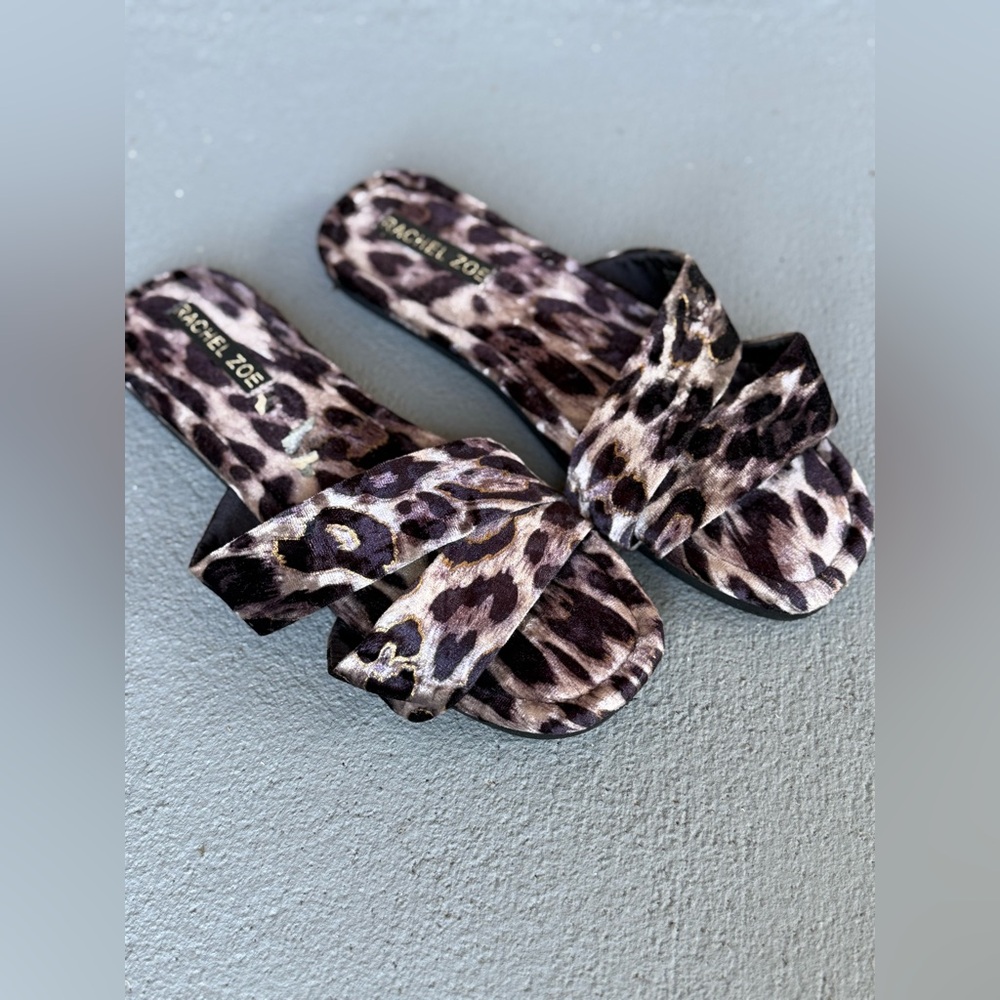 Rachel Zoe Leopard Print Slide Sandals | US 9